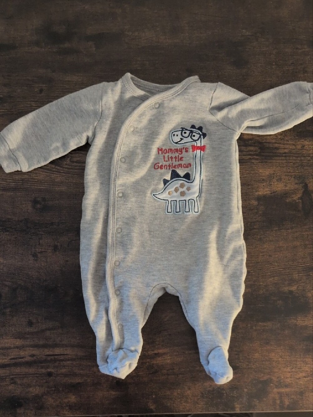 5/$25 Koala Kids Gray Long Sleeve Footie 0-3M